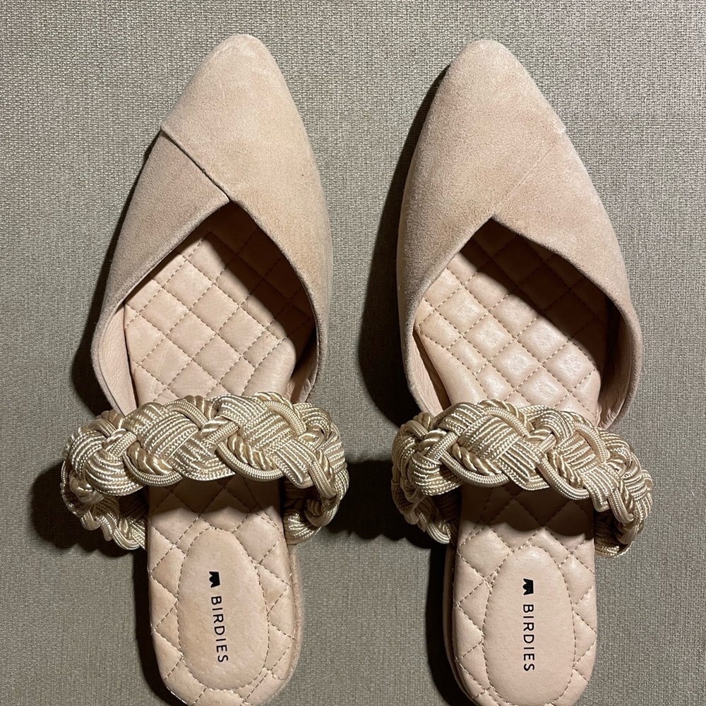 Birdies Swan Women's Tan Braided Slip-On Flats 7.5 NWOB